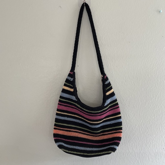 The Sak Handbags - THE SAK Rainbow Striped Crochet 1 Strap Boho Shoulder Bag Purse